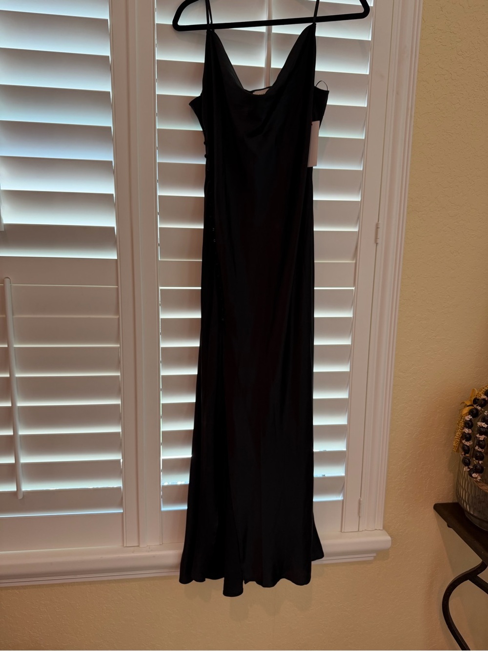 Red Dress Boutique Black Satin Maxi Slip Dress